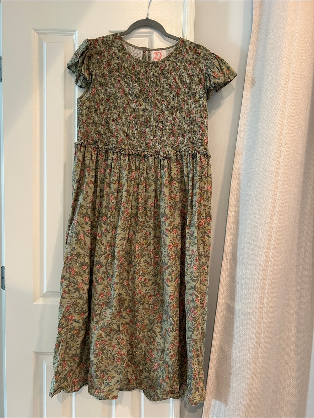 Victoria Dunn Block Print Midi Dress L